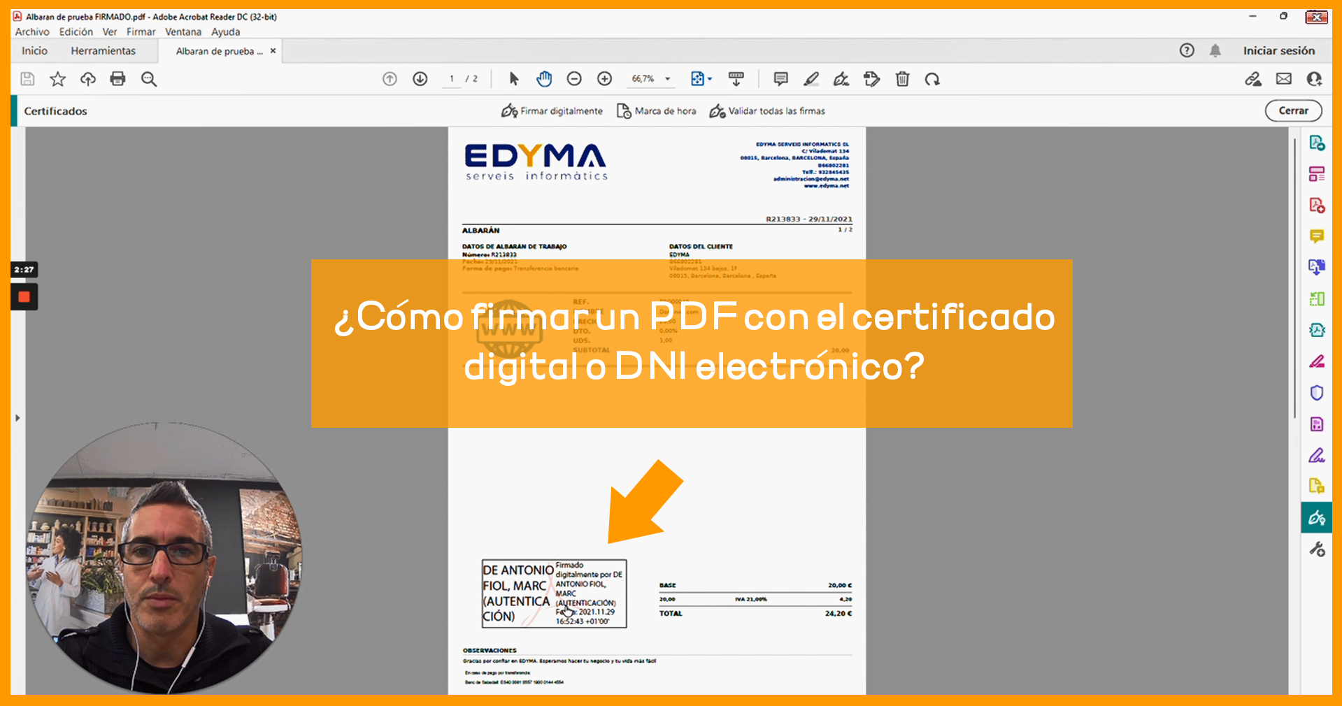 C Mo Firmar Un Pdf Con El Certificado Digital O Dni Electr Nico Edyma